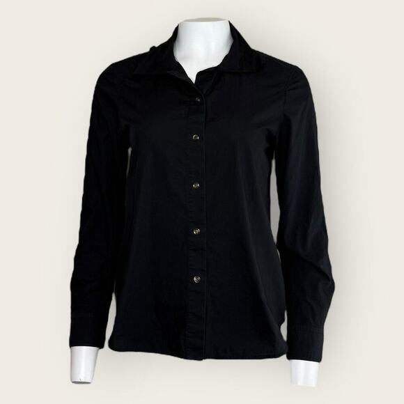 Tory Burch | Button-Down Collared Shirt | Black | Size 6 - Picture 1 of 16